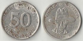 Никарагуа 50 сентаво 1983 год (никель-сталь)