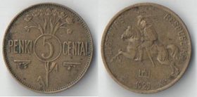 Литва 5 центов 1925 год