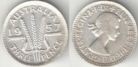 Австралия 3 пенса (1955-1964) (Елизавета II) (тип II) (серебро)