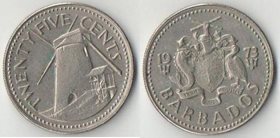 Барбадос 25 центов (1973-2006) (тип I) (медно-никель)
