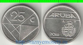 Аруба 25 центов 2016 год (Виллем) (редкий тип и номинал)