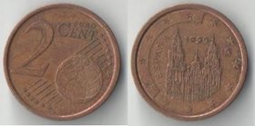 Испания 2 евроцента (1999-2009) (тип I)