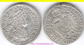 Австрия (Римская Империя) 15 крейцеров 1664 год (тип 1661 - 1665) - Леопольд I Грац (серебро) РЕДКОСТЬ