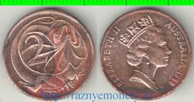 Австралия 2 цента 1988 год (Елизавета II) (тип II, нечастый тип и номинал)