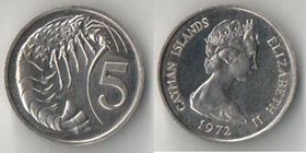 Кайман острова 5 центов (1972-1982) (Елизавета II) (тип I)