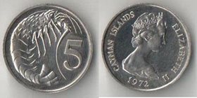 Кайман острова 5 центов (1972-1982) (Елизавета II) (тип I)