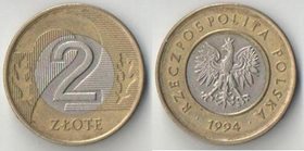 Польша 2 злотых (1994-2009) (биметалл)