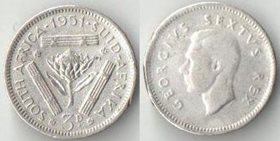 ЮАР 3 пенса (1951-1952) (Георг VI не император) (тип III) (серебро)