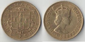 Ямайка 1 пенни (1957-1961) (Елизавета II)