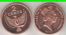 Соломоновы острова 2 цента (1987-2006) (Елизавета II) (бронза-сталь)