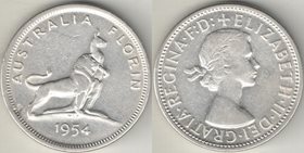 Австралия 1 флорин 1954 год (Елизавета II) (Королевский визит) (серебро)