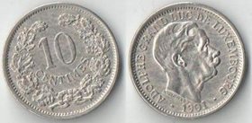 Люксембург 10 сантимов 1901 год