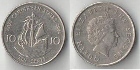Восточные Карибские Штаты 10 центов (2004-2007)