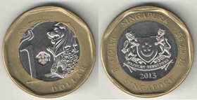 Сингапур 1 доллар 2013 год (биметалл)