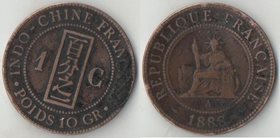 Индокитай Французский 1 цент 1888 год