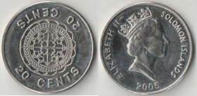 Соломоновы острова 20 центов 2005 год (Елизавета II) (никель-сталь)