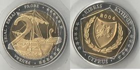 Кипр 2 евро 2004 год (биметалл)