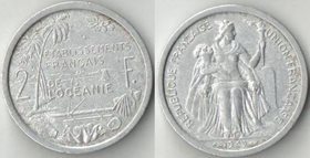 Океания Французская 2 франка 1949 год (год-тип) (нечастый номинал)
