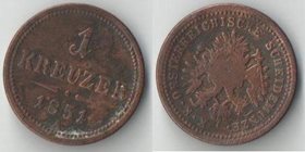 Австрия 1 крейцер 1851 год