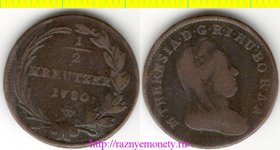 Австрия 1/2 крейцера 1780 год - Мария Терезия - РЕДКОСТЬ