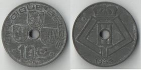 Бельгия 10 сантимов (1941-1946) (Belgique-Belgiё) (цинк)