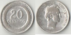 Колумбия 20 сентаво (1945-1947) (серебро) (редкий тип)