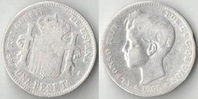 Испания 1 песета (1900-1901) (Альфонсо XIII) (серебро)